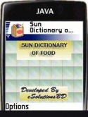 Sun Dictionary of Food Java Mobile Phone Application