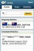 Yahoo! Cricket Java Mobile Phone Application