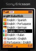 argIM Babelfish Translator  Sony Ericsson C901 Application
