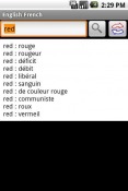 English French Dictionary Android Mobile Phone Application