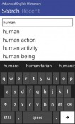 Advanced English Dictionary Windows Mobile Phone Application