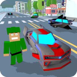 Blocky Hover Car: City Heroes