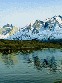 Snow Mountain Lake BlackBerry Pearl Flip 8220 Screensaver