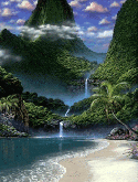 Waterfall In The Sea Huawei U8180 IDEOS X1 Screensaver