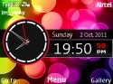 Neon Glow Orbs Clock Nokia Asha 210 Theme