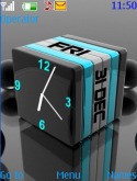 3d Cube Clock Nokia 8800 Carbon Arte Theme