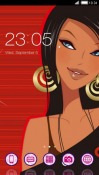 Girl In Red CLauncher Android Mobile Phone Theme