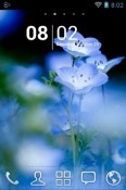 Blue Flower Go Launcher Android Mobile Phone Theme