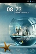 Fish Bowl City Go Launcher Samsung Galaxy M13 Theme