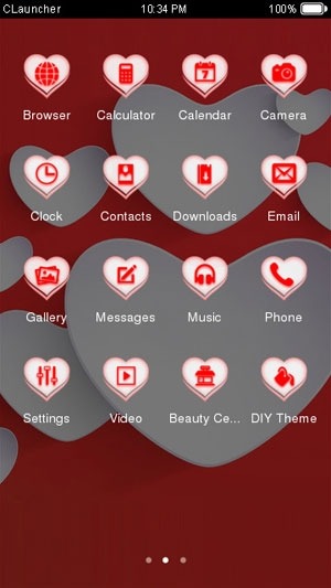 Red Heart CLauncher Android Theme Image 2