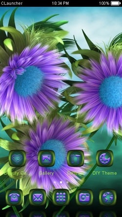 Purple Flowers CLauncher Android Theme Image 1