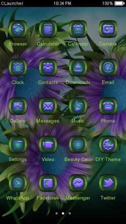 Purple Flowers CLauncher Android Theme Image 2
