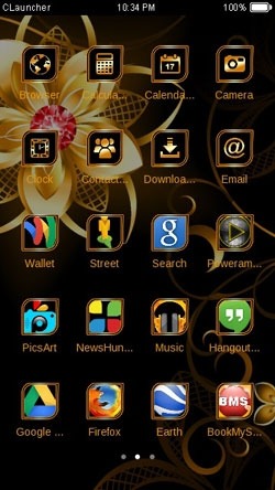 Golden Flowers CLauncher Android Theme Image 1