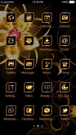 Golden Flowers CLauncher Android Theme Image 2