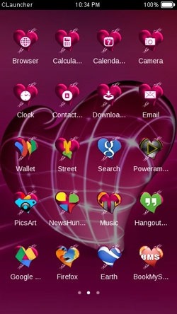 Pink Heart CLauncher Android Theme Image 1