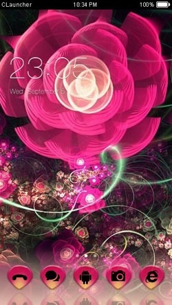 Pink Flower CLauncher Android Theme Image 1