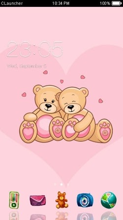 Pink Love CLauncher Android Theme Image 1