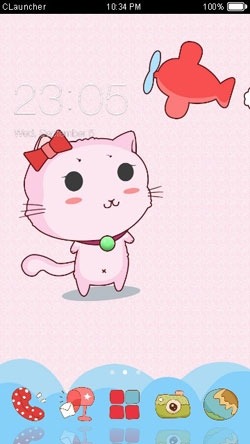 Cute Kitty CLauncher Android Theme Image 1
