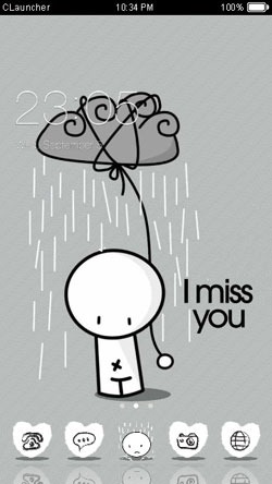 Miss You CLauncher Android Theme Image 1