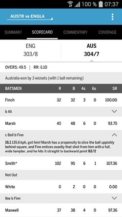 The ESPNcricinfo Cricket App Android Application Image 1