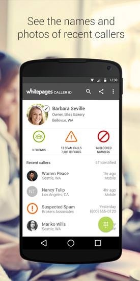 Whitepages Caller ID Android Application Image 1