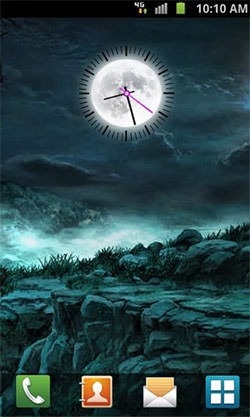 Moon Clock Android Wallpaper Image 1