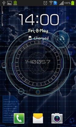 Radar: Digital Clock Android Wallpaper Image 2