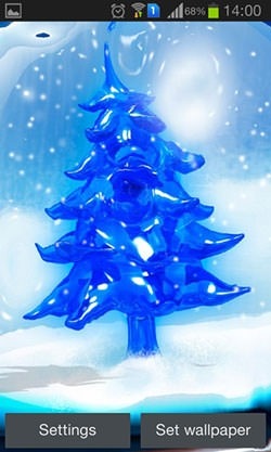 Snowy Christmas Tree HD Android Wallpaper Image 1