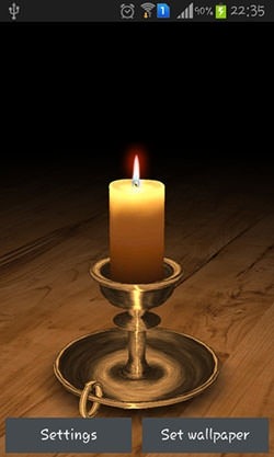 Melting Candle 3D Android Wallpaper Image 1