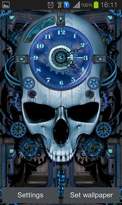 Steampunk Clock Android Wallpaper Image 1