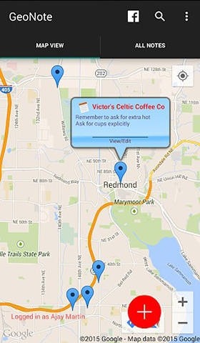 Geo Note Android Application Image 1