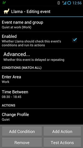 Llama: Location Profiles Android Application Image 2