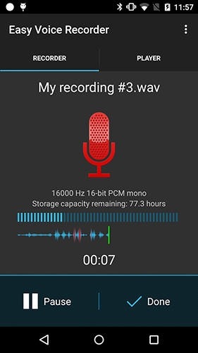 Easy Voice Recorder Pro Android Application Image 1