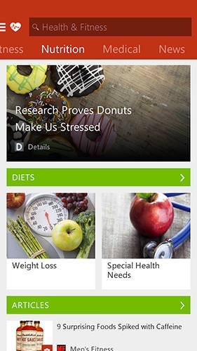 Msn Health And Fitness Android Application Image 1