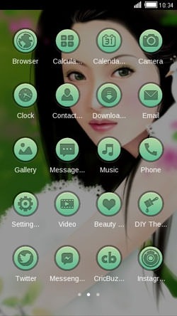 Girl In Green CLauncher Android Theme Image 2