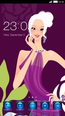 Girl In Purple CLauncher Android Theme Image 1