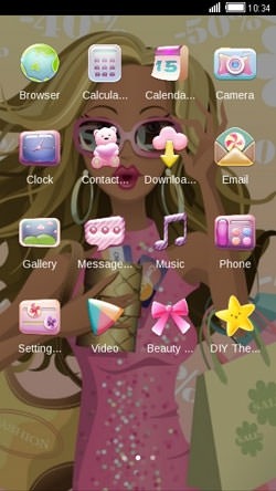Girl Pink CLauncher Android Theme Image 2