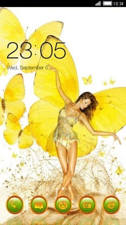 Girl Yellow CLauncher Android Theme Image 1