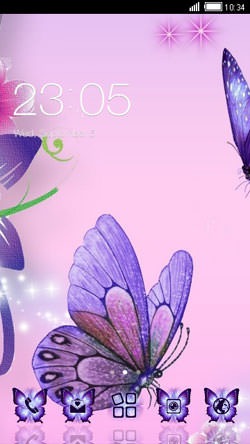 Lavender Butterfly CLauncher Android Theme Image 1