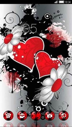 Hearts &amp; Flowers CLauncher Android Theme Image 1