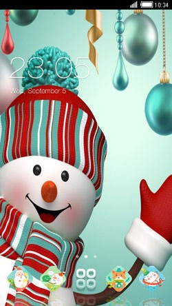 Happy Snowman CLauncher Android Theme Image 1