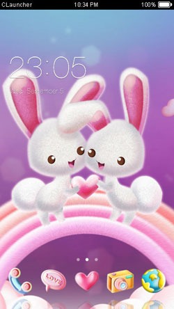 Love Bunnies CLauncher Android Theme Image 1