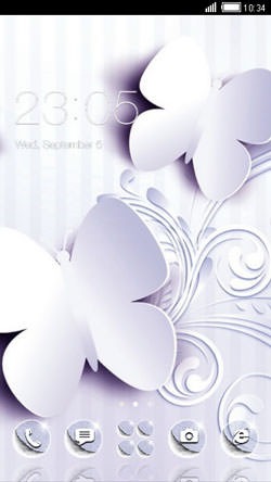 White Butterfly CLauncher Android Theme Image 1