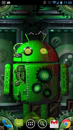 Steampunk Droid: Fear Lab Android Wallpaper Image 2
