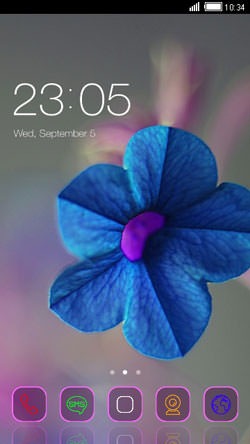 Blue Flower CLauncher Android Theme Image 1
