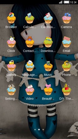 Blue Paper Doll CLauncher Android Theme Image 2
