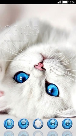 White Cat CLauncher Android Theme Image 1
