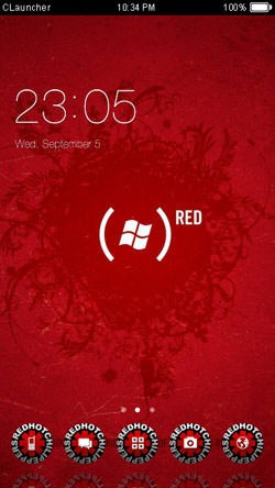 Windows Red CLauncher Android Theme Image 1