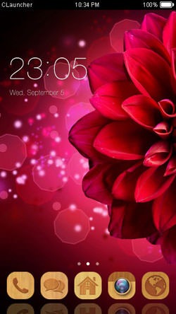 Red Flower CLauncher Android Theme Image 1