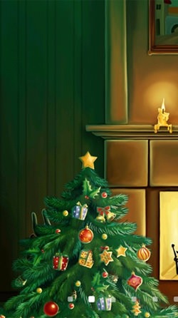 Christmas Fireplace Android Wallpaper Image 1